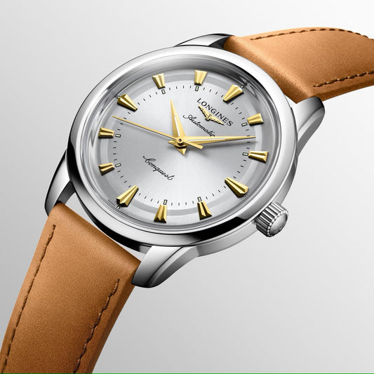 Montre Longines Conquest Heritage 40 mm en acier argenté automatique L1.650.4.72.2