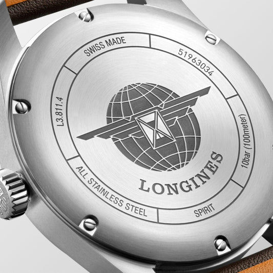 Longines montre Longines Spirit 42mm noir automatique acier L3.811.4.53.0