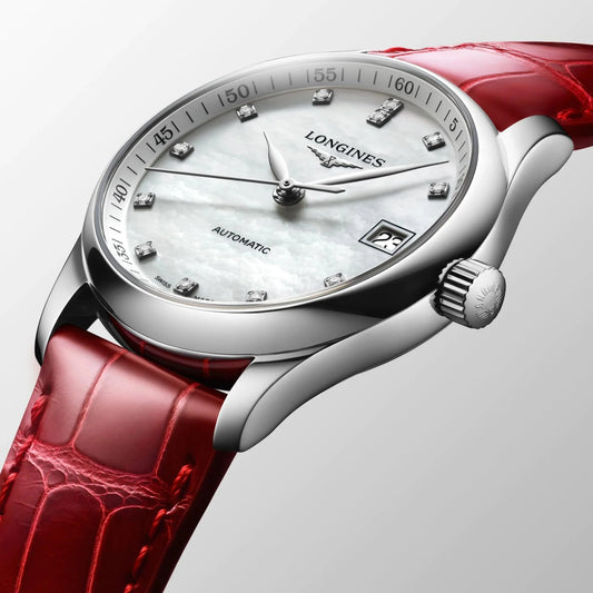 Longines montre Master Collection 34mm nacre diamants automatique acier L2.357.4.87.2