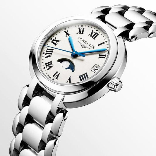 Montre Longines Primaluna 34 mm en acier argenté à quartz L8.116.4.71.6
