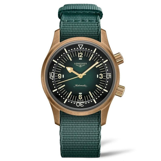 Longines montre The Longines Legend Diver 42mm vert automatique bronze titane L3.774.1.50.2