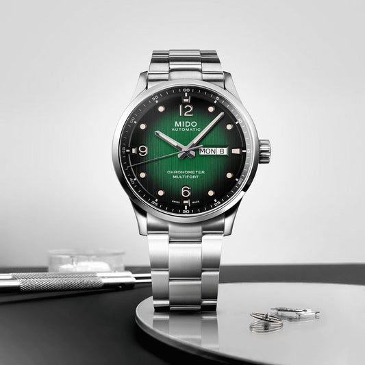 Montre Mido Multifort M Chronomètre COSC 42 mm Acier Vert Automatique M038.431.11.097.00