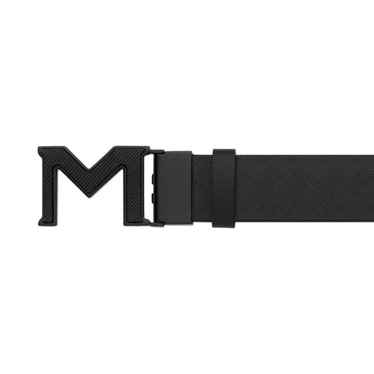 Ceinture Montblanc réversible avec boucle M Extreme 3.0 noire/noire lisse 198646