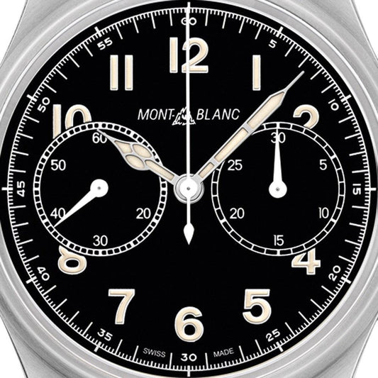 Montblanc montre 1858 Chronograph Automatique 42mm noir automatique acier 117836
