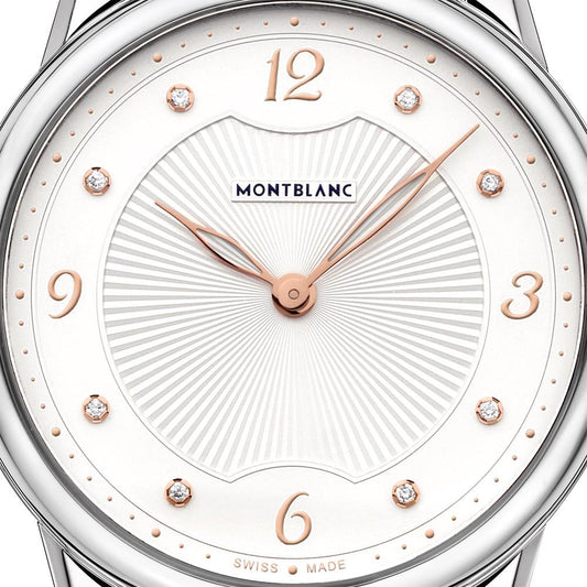 Montblanc montre femme Bohème Quartz 34mm acier crocodile noir 123868