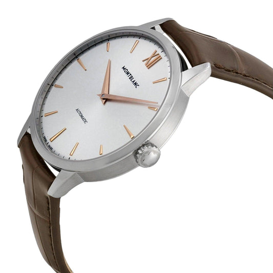 Montblanc montre Heritage Spirit 41mm argent automatique acier 110695