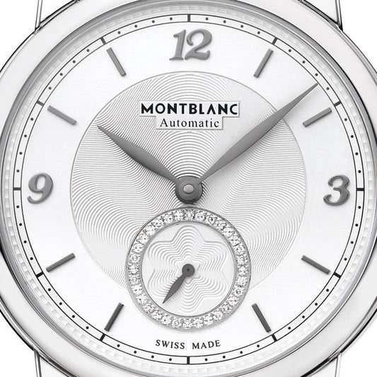 Montblanc montre Star Legacy Small Second 36mm argent diamants automatique acier 118511