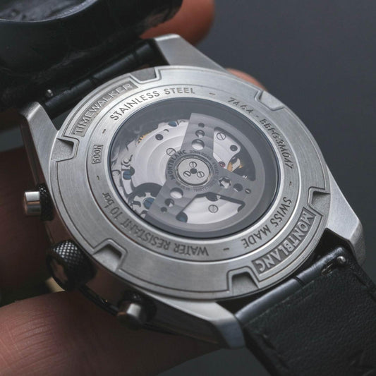 Montblanc montre Timewalker Chronograph 43mm argent automatique acier céramique noire 118489