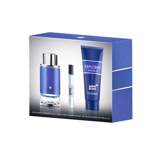 Montblanc coffret cadeau Explorer Ultra Blue EDP 100ML + 7,5ML SPRAY + 100ML SG MB020C07S1