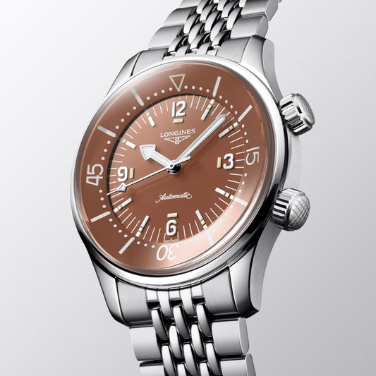 Montre Longines Legend Diver 39 mm Terracotta Automatique Acier L3.764.4.96.6