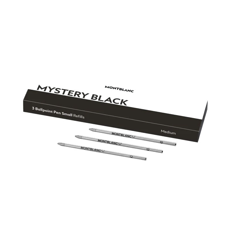 Recharges Montblanc 3 petites pour stylo bille Mystery Black 128222