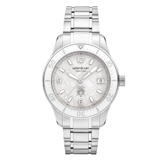 Montre Montblanc Iced Sea Automatic Date 0 Oxygen 38 mm en acier blanc automatique 134024