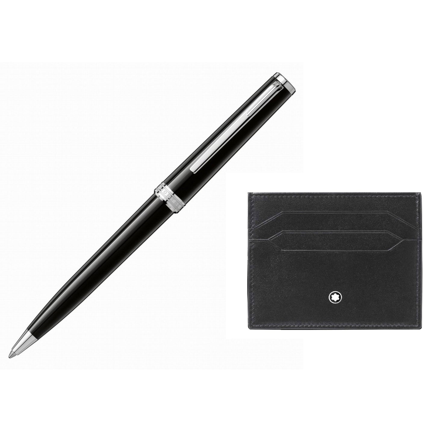 Set Montblanc stylo à bille Pix et porte-cartes de crédit 6cc Meisterstück noir 137793