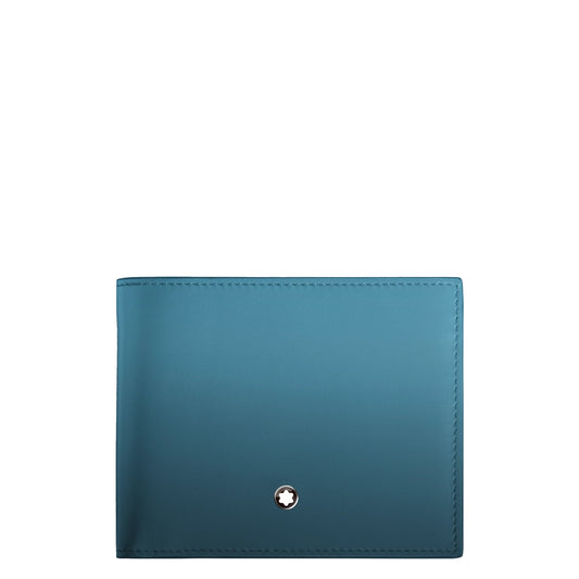 Montblanc portefeuille 6 compartiments Meisterstück bleu fumé dégradé 199266
