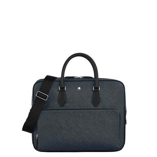 Montblanc sac porte-documents moyen Sartorial tweed bleu 220332