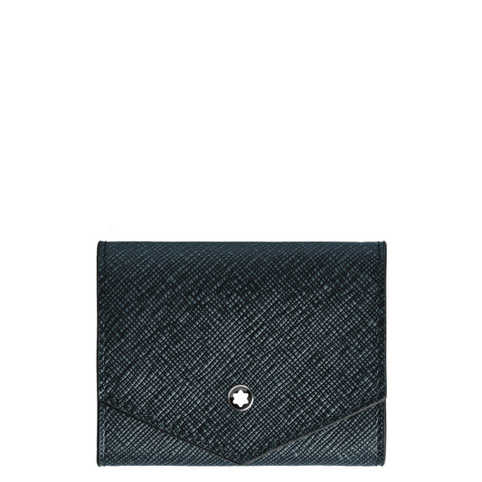 Montblanc porte-monnaie Sartorial tweed bleu 220348