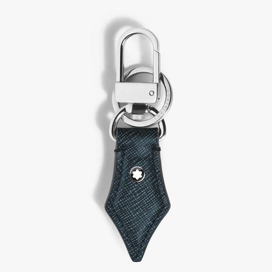 Porte-clés Montblanc Tweed bleu Plume 220358