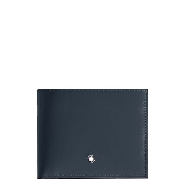 Portefeuille Montblanc 6 poches Meisterstück cuir velours bleu 220446