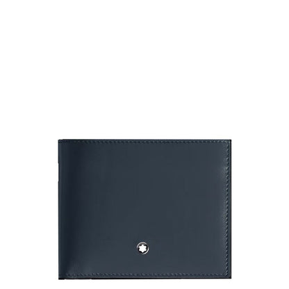 Portefeuille Montblanc 6 poches Meisterstück cuir velours bleu 220446