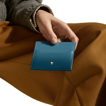 Porte-cartes Montblanc Meisterstück 6cc Bleu Fumé 199268