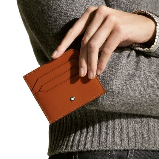 Porte-cartes Montblanc 6 compartiments, couleur rouille douce, 198754