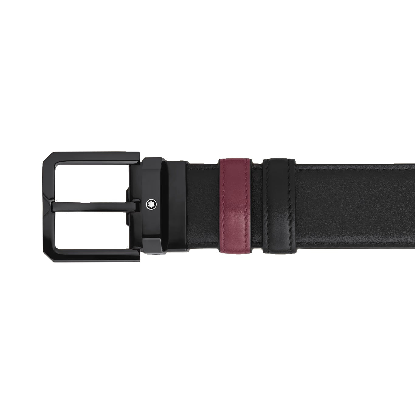 Ceinture réversible Montblanc 35 mm, cuir noir/cassis, 199651