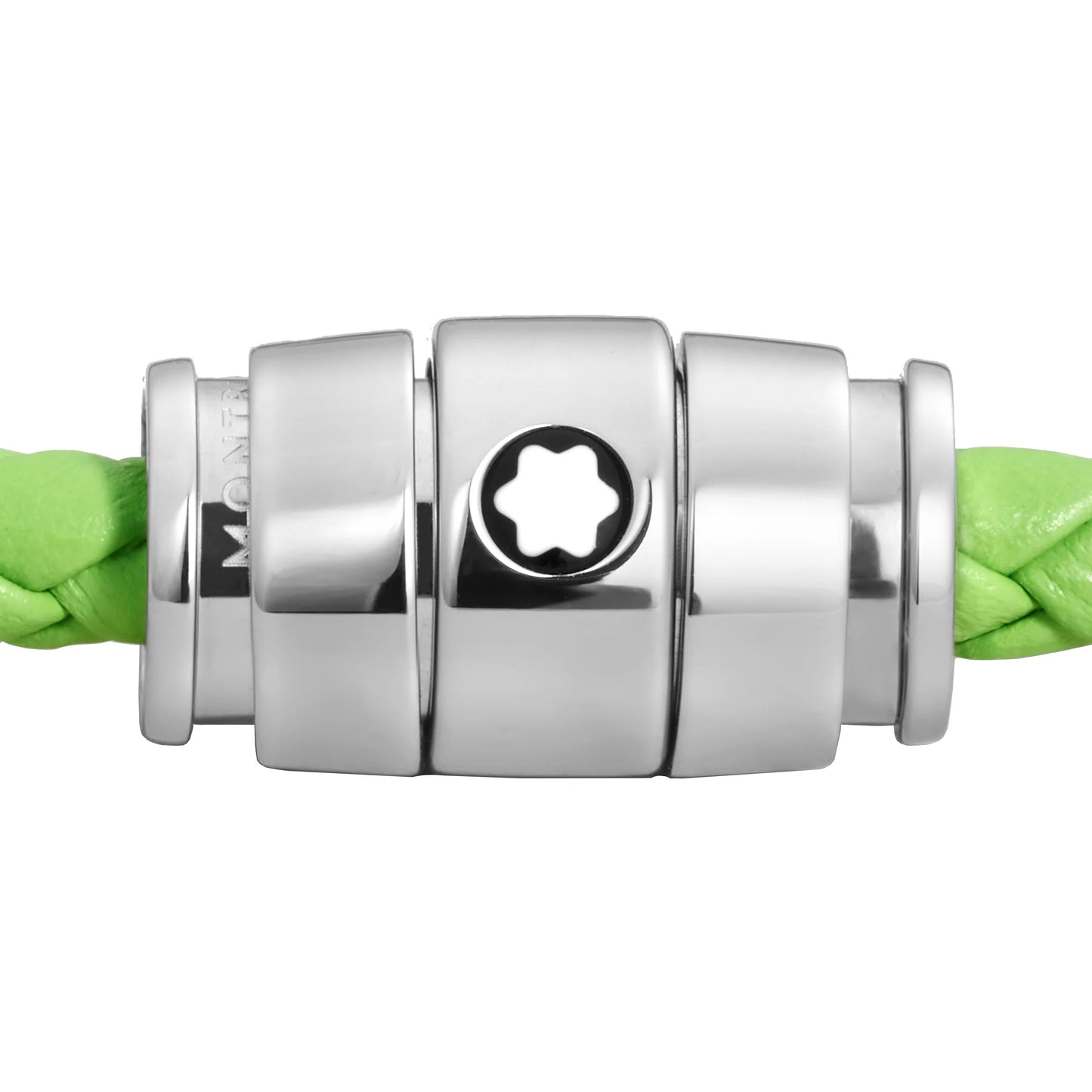 Bracelet Montblanc Meisterstück Lime 3 anneaux en acier et cuir, taille L, référence 13429268