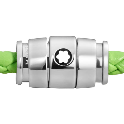 Bracelet Montblanc Meisterstück Lime 3 anneaux en acier et cuir, taille S, référence 13429260