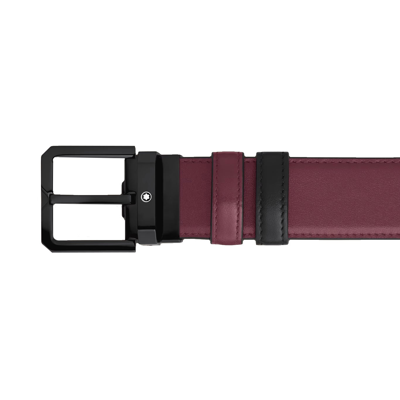 Ceinture réversible Montblanc 35 mm, cuir noir/cassis, 199651