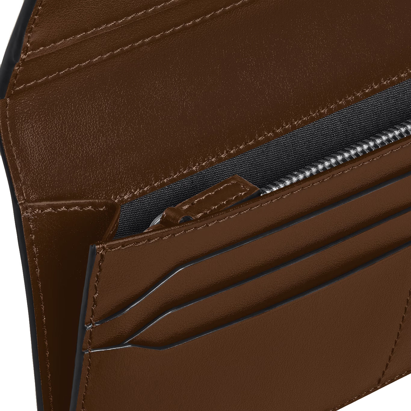 Montblanc portefeuille 14 compartiments Meisterstück, poche avec fermeture éclair dégradé marron 220318