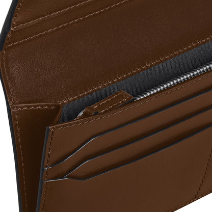 Montblanc portefeuille 14 compartiments Meisterstück, poche avec fermeture éclair dégradé marron 220318