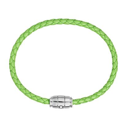 Bracelet Montblanc Meisterstück Lime 3 anneaux en acier et cuir, taille L, référence 13429268