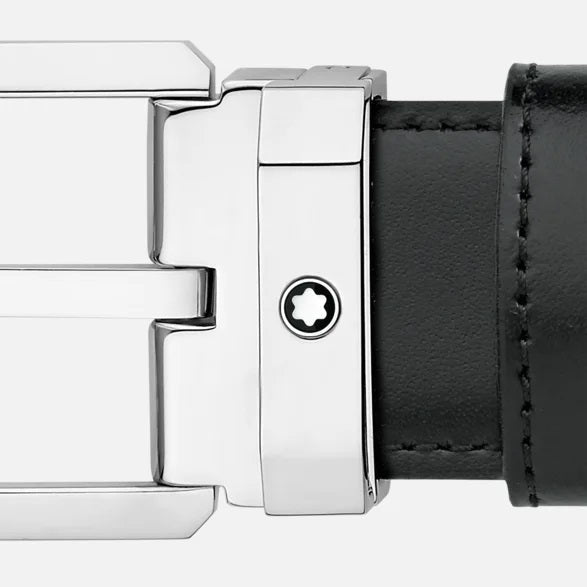 Montblanc ceinture réversible en cuir noir/marron 30 mm 116579