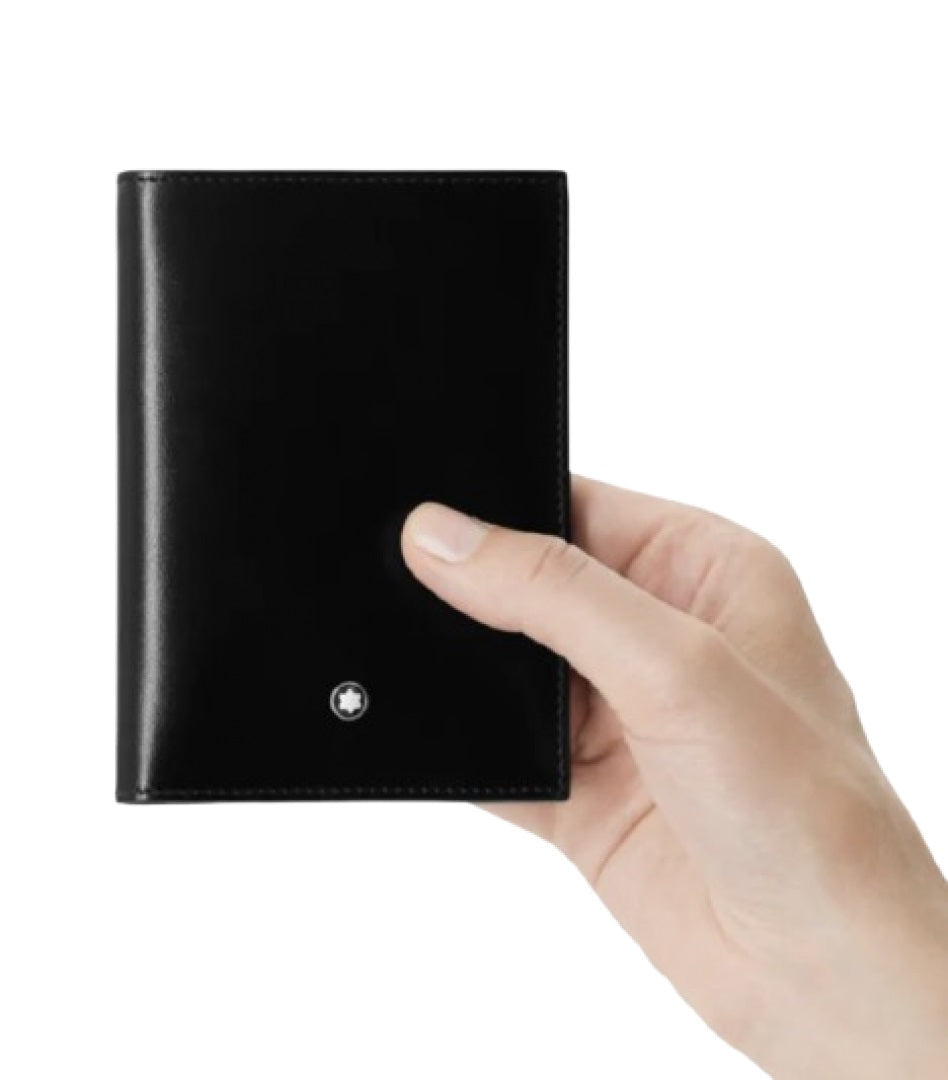 Montblanc portefeuille 7 compartiments et porte-carte d'identité Meisterstück noir 198380