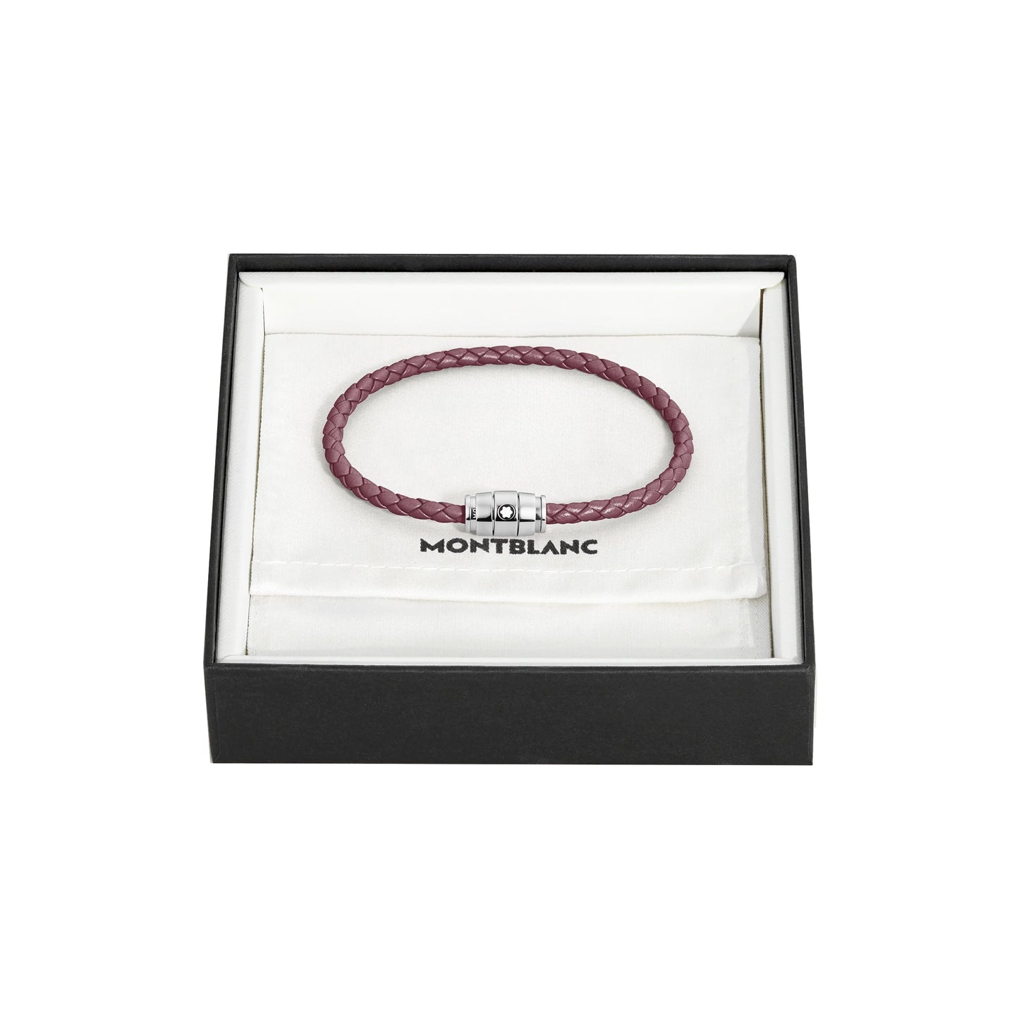 Montblanc bracelet en acier à 3 anneaux et cuir Meisterstück Cassis taille S 13431360