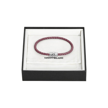 Montblanc bracelet en acier à 3 anneaux et cuir Meisterstück Cassis taille S 13431360