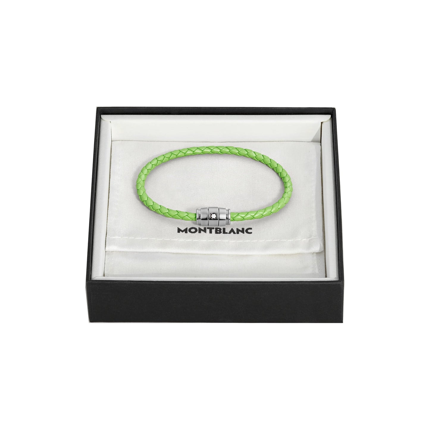 Bracelet Montblanc Meisterstück Lime 3 anneaux en acier et cuir, taille S, référence 13429260