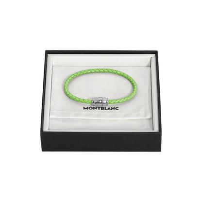 Bracelet Montblanc Meisterstück Lime 3 anneaux en acier et cuir, taille S, référence 13429260