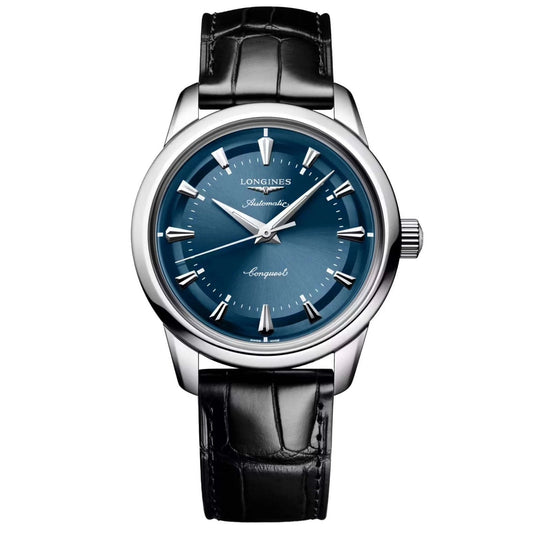 Longines montre Conquest Heritage 38mm bleue automatique acier L1.649.4.92.2,