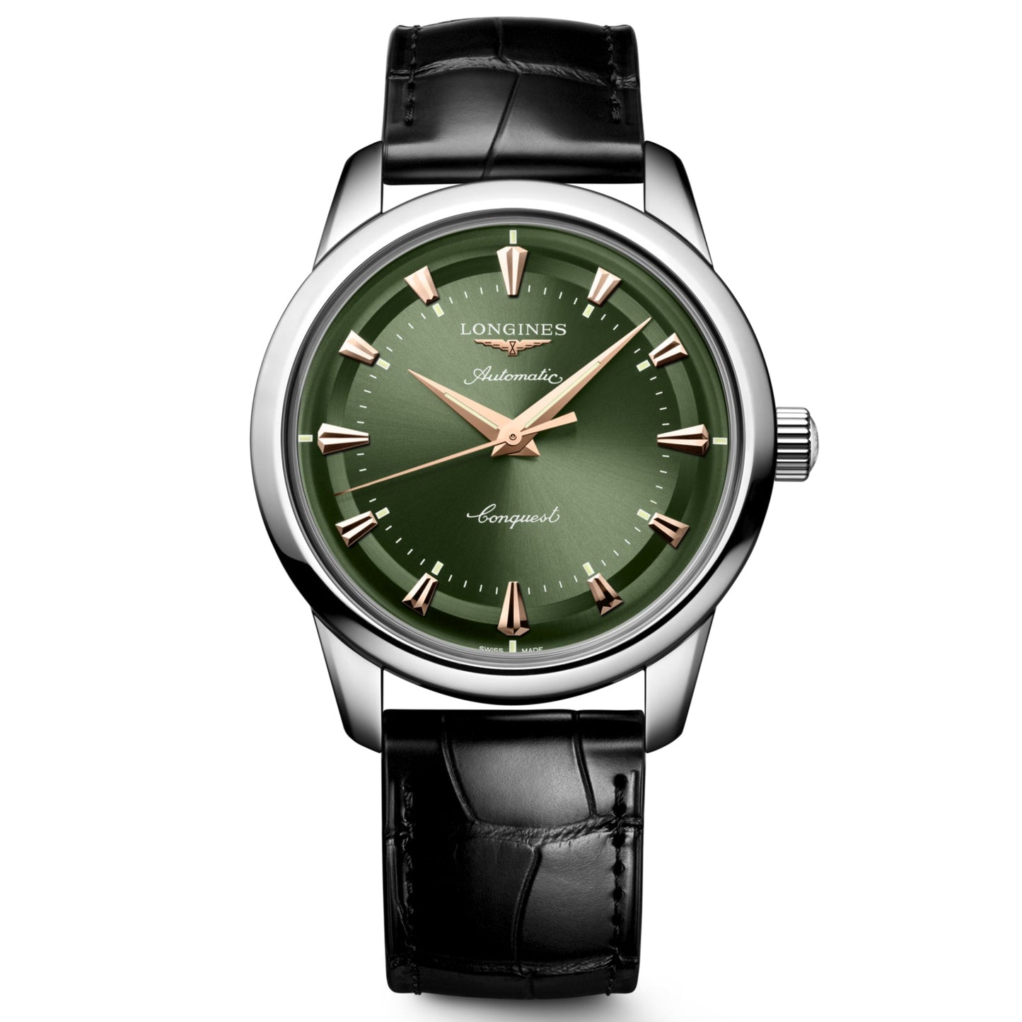 Montre Longines Conquest Heritage 40 mm en acier vert automatique L1.650.4.02.2