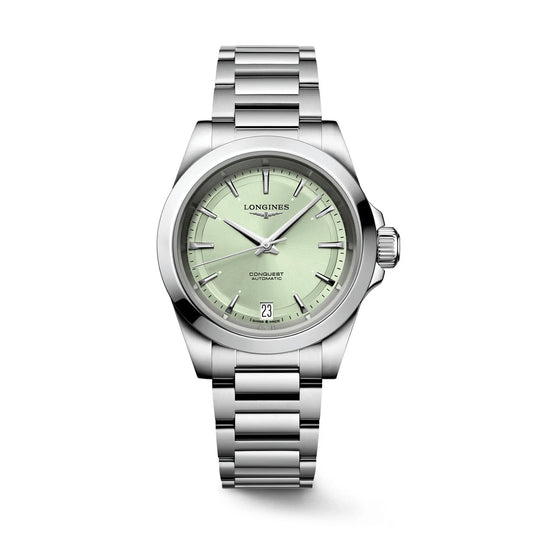 Longines montre Conquest 34mm vert automatique acier L3.430.4.02.6