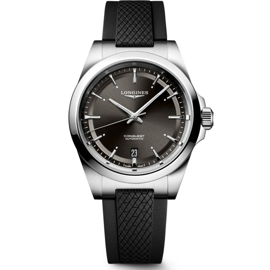 Longines montre Conquest 38mm noir automatique acier L3.720.4.52.9