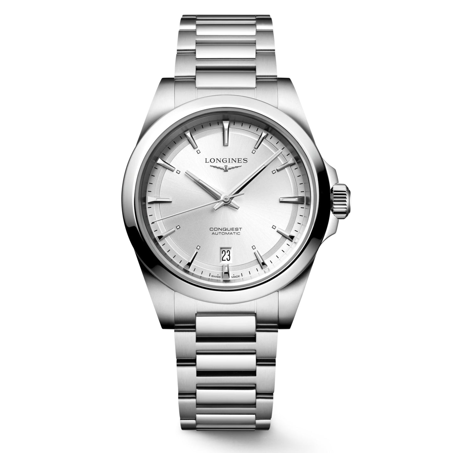 Montre Longines Conquest 38 mm en acier argenté automatique L3.720.4.72.6