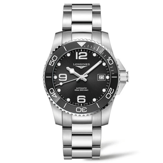 Longines montre Hydroconquest 39mm noir automatique acier