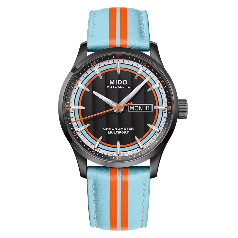 Mido montre Multifort Chronometer 1 Racer 42mm noir automatique acier finition PVD noir M038.431.36.051.00