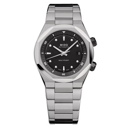 Mido montre Multifort 8 Two Crowns 38,4 x 40mm noir automatique acier M047.507.11.051.00