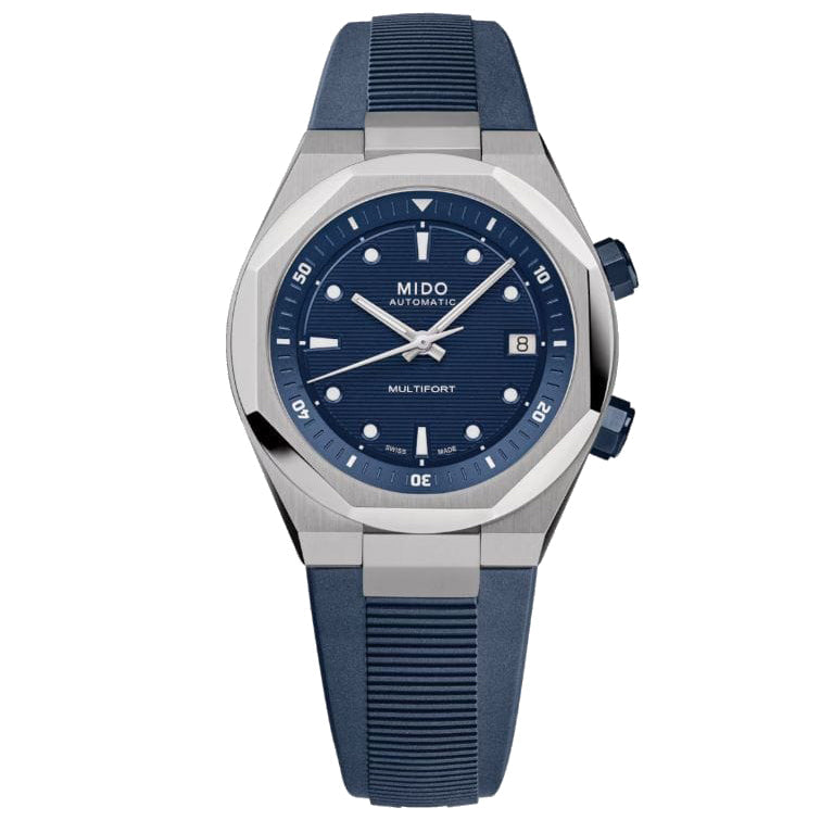Mido montre Multifort 8 Two Crowns 38,4x40mm bleu automatique acier M047.507.17.041.00