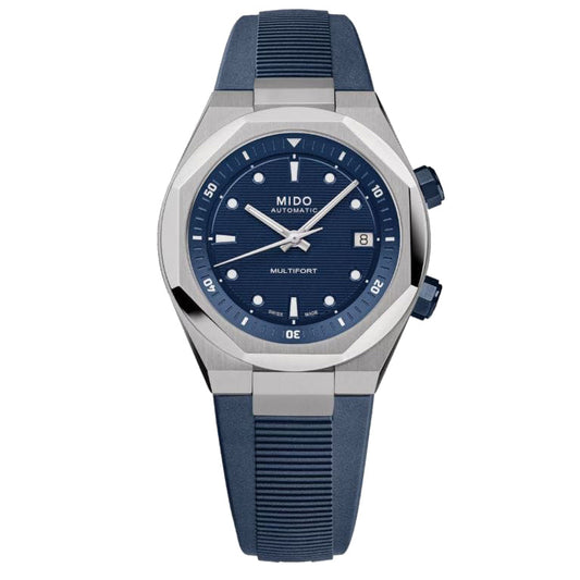 Mido montre Multifort 8 Two Crowns 38,4x40mm bleu automatique acier M047.507.17.041.00