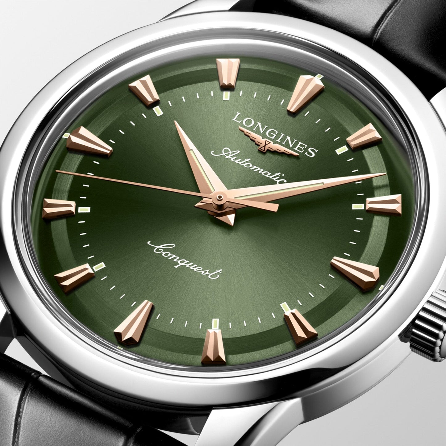 Montre Longines Conquest Heritage 40 mm en acier vert automatique L1.650.4.02.2