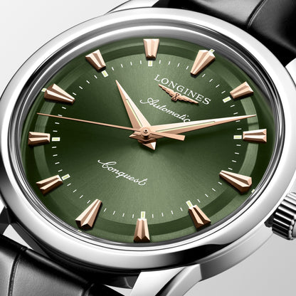 Montre Longines Conquest Heritage 40 mm en acier vert automatique L1.650.4.02.2
